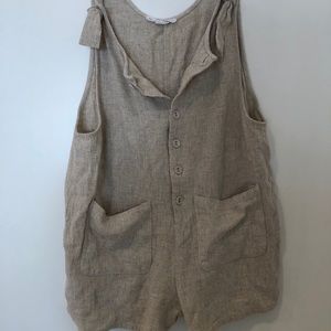 Linen short overalls